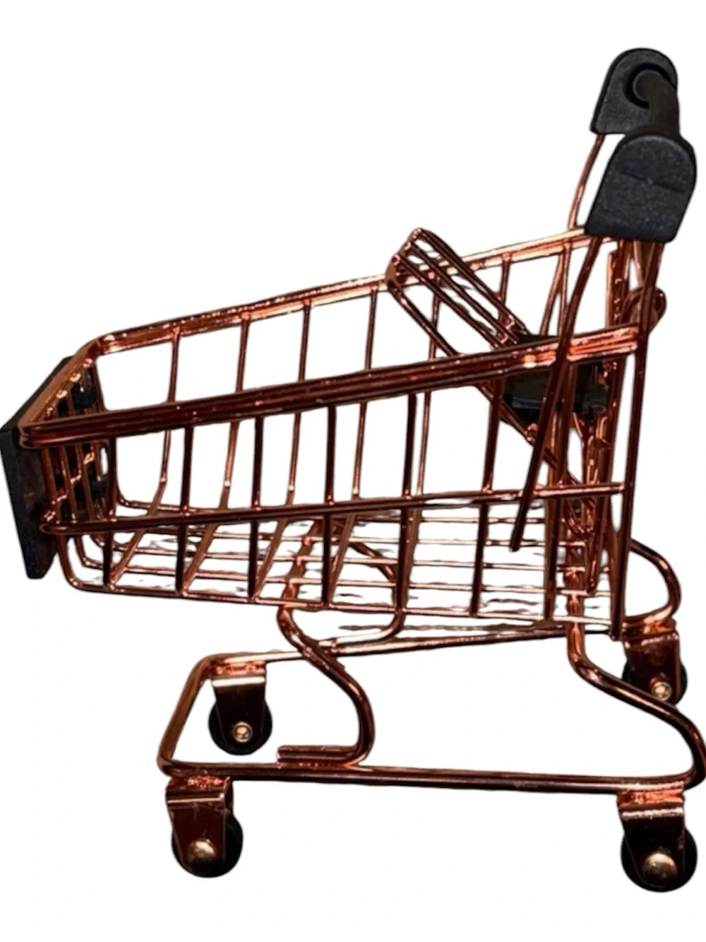 MINI SHOPPING CART ROSE GOLD 4” x 5”